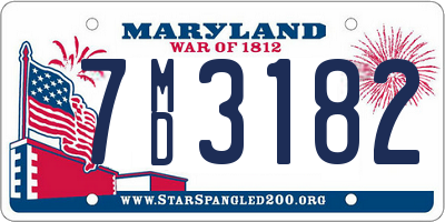 MD license plate 7MD3182