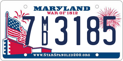 MD license plate 7MD3185