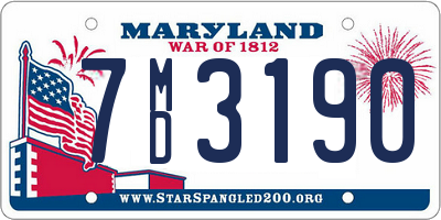 MD license plate 7MD3190
