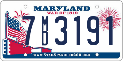 MD license plate 7MD3191