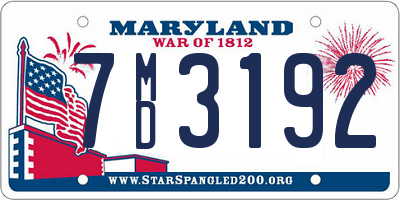 MD license plate 7MD3192