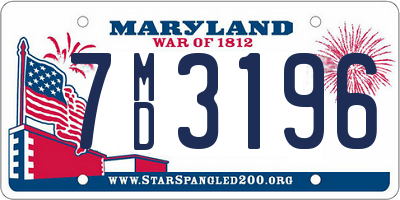 MD license plate 7MD3196