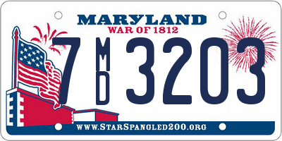 MD license plate 7MD3203