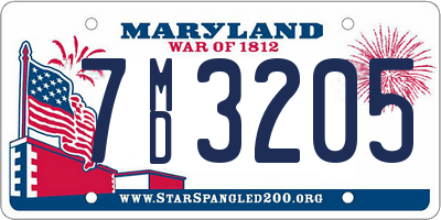 MD license plate 7MD3205