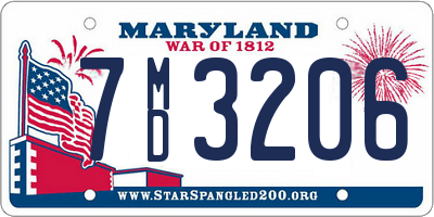 MD license plate 7MD3206