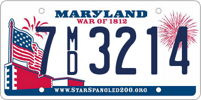 MD license plate 7MD3214