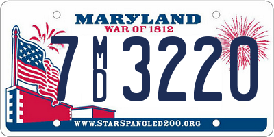 MD license plate 7MD3220