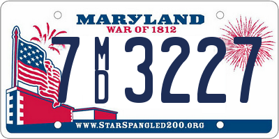 MD license plate 7MD3227