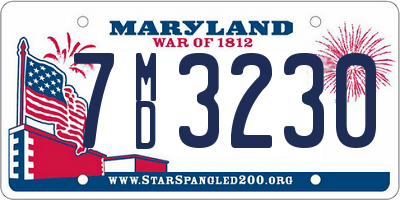 MD license plate 7MD3230