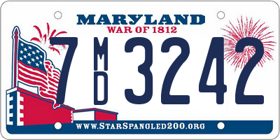 MD license plate 7MD3242