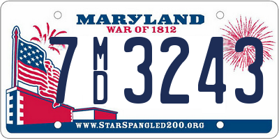 MD license plate 7MD3243