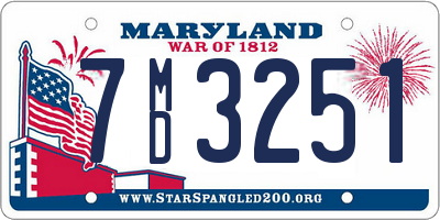 MD license plate 7MD3251