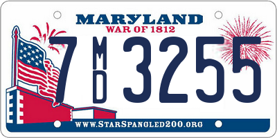 MD license plate 7MD3255