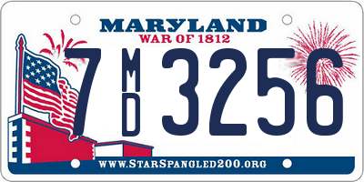 MD license plate 7MD3256