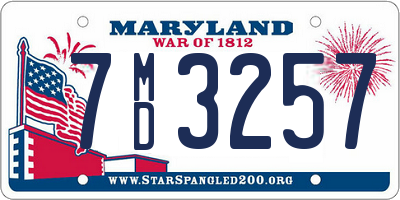 MD license plate 7MD3257