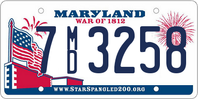 MD license plate 7MD3258