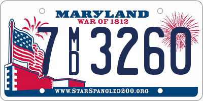 MD license plate 7MD3260