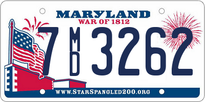 MD license plate 7MD3262