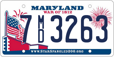 MD license plate 7MD3263