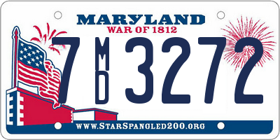 MD license plate 7MD3272
