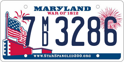 MD license plate 7MD3286