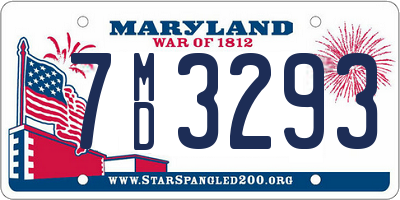 MD license plate 7MD3293