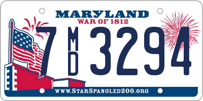 MD license plate 7MD3294