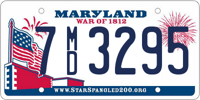 MD license plate 7MD3295