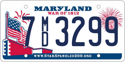 MD license plate 7MD3299