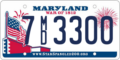 MD license plate 7MD3300