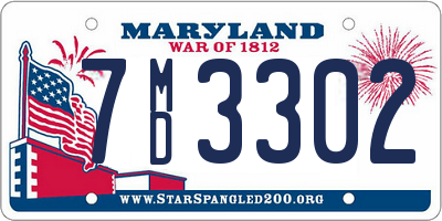 MD license plate 7MD3302