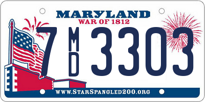 MD license plate 7MD3303