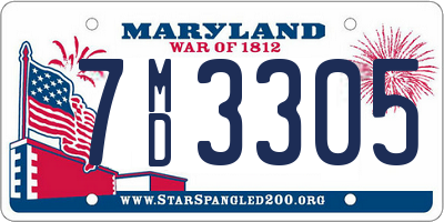 MD license plate 7MD3305