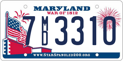 MD license plate 7MD3310