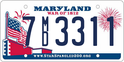 MD license plate 7MD3311