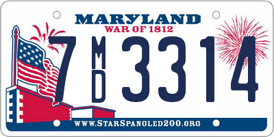 MD license plate 7MD3314