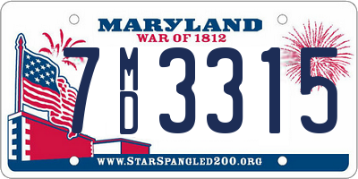 MD license plate 7MD3315