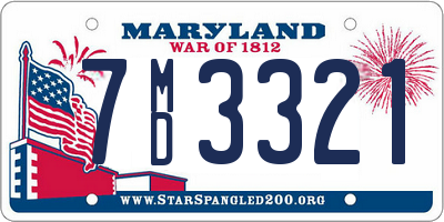 MD license plate 7MD3321