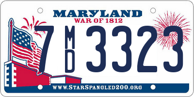 MD license plate 7MD3323