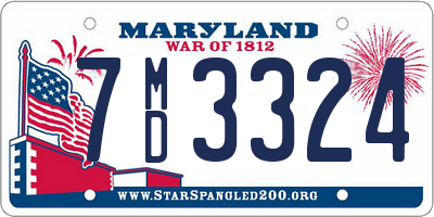 MD license plate 7MD3324