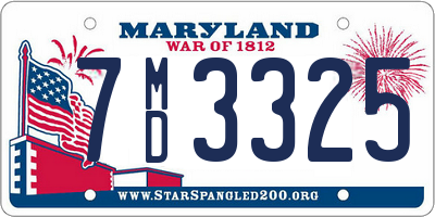 MD license plate 7MD3325