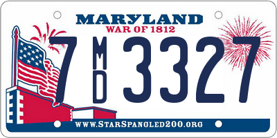 MD license plate 7MD3327