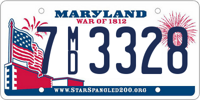 MD license plate 7MD3328