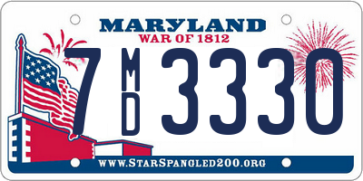 MD license plate 7MD3330