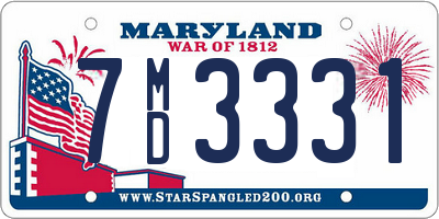 MD license plate 7MD3331