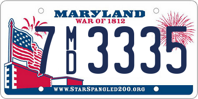 MD license plate 7MD3335