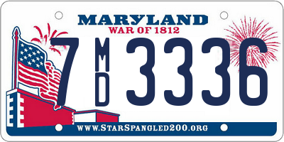 MD license plate 7MD3336