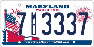 MD license plate 7MD3337