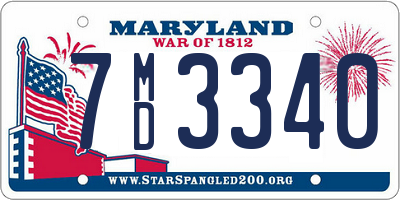 MD license plate 7MD3340