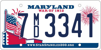 MD license plate 7MD3341